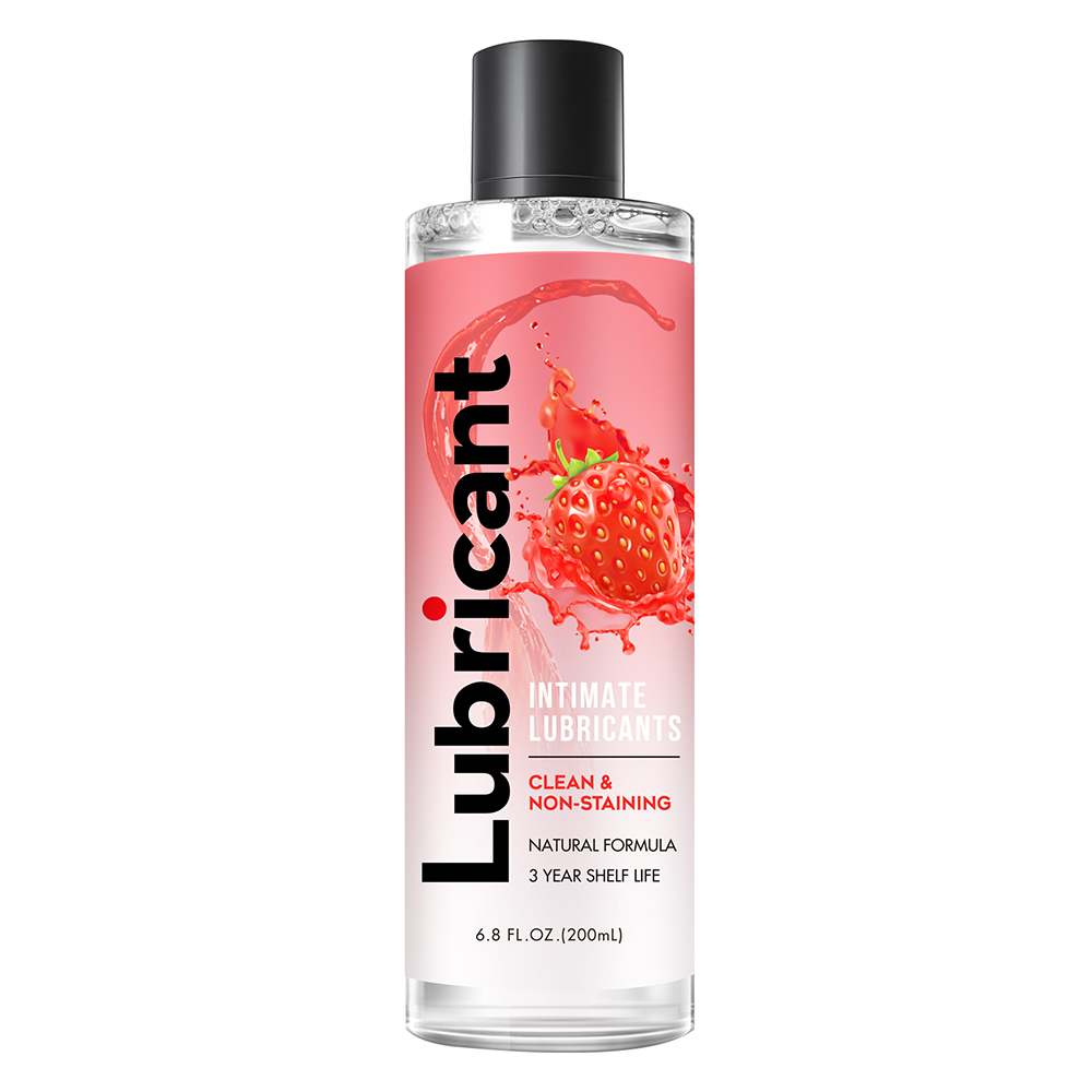 Lilysuck Lubricant 6.8 Fl Oz Water-Based Lube, clean and non-staining, natural formula, 3 year shelf life, intimate lubricants with strawberry flavor