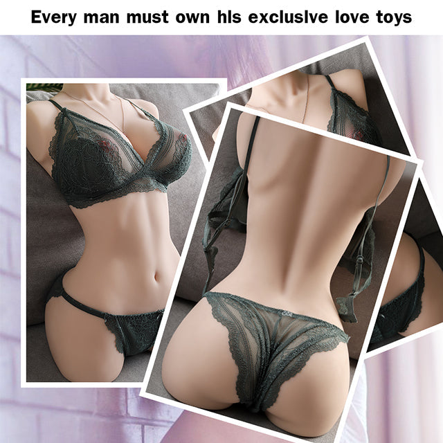 Sex doll torso in green lace lingerie - exclusive love toys