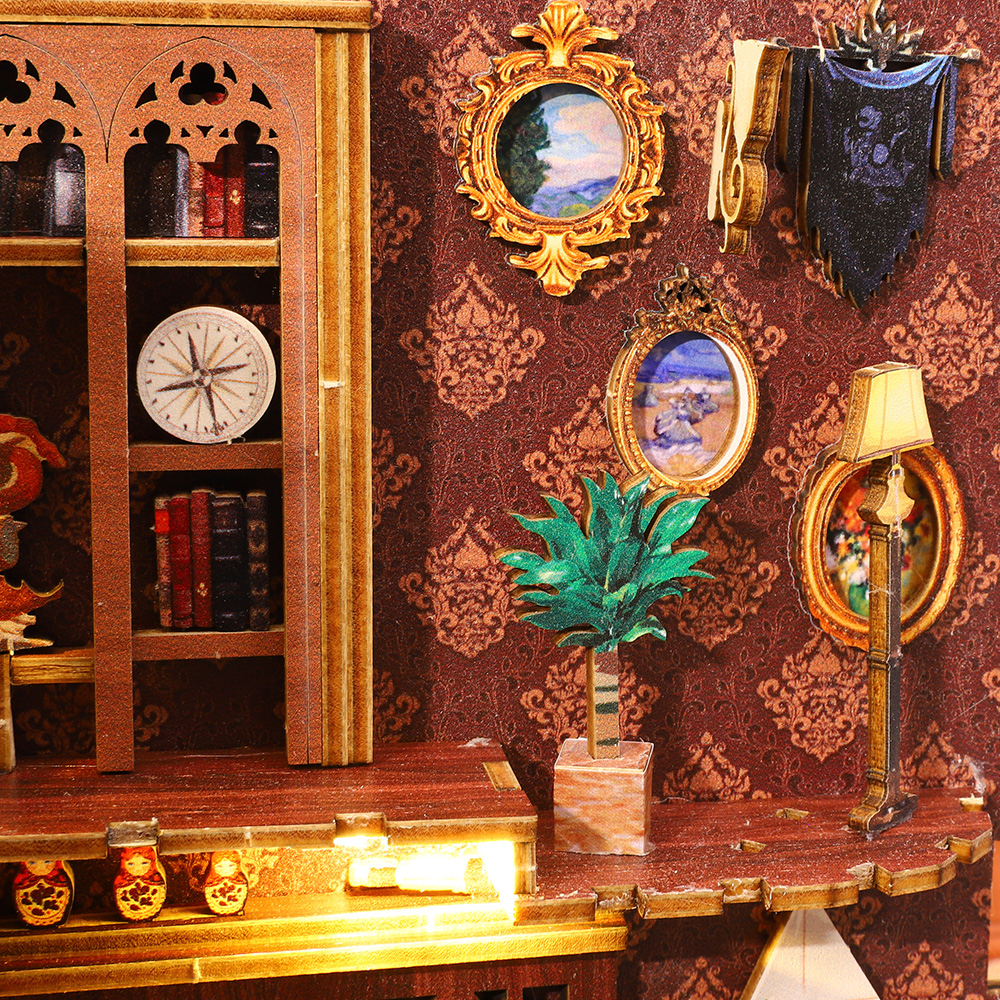 Library of Books DIY Book Nook Kit （With Music Box)-Book Nook World