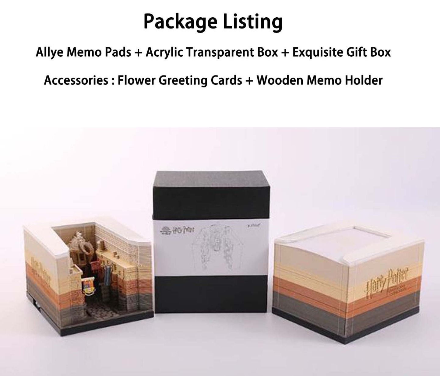 3D Diagon Alley Memo Pad (Led Light Version)-Book Nook World