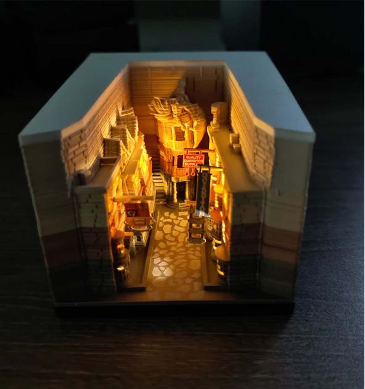 3D Diagon Alley Memo Pad  (Led Light Version)-Book Nook World