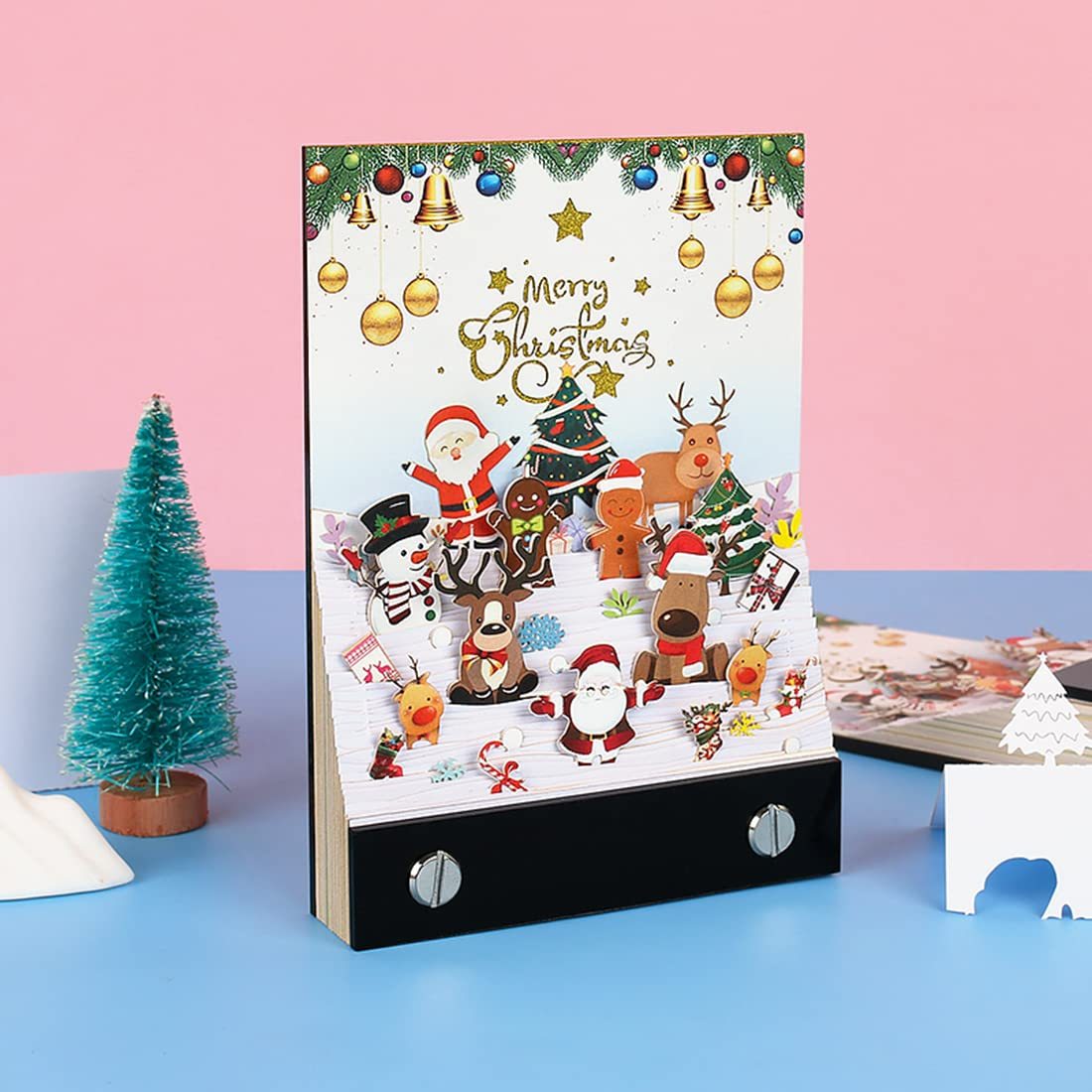 Christmas Party 3D Memo Pad - Cute 3D Paper Carving Art Notepad Creative Post Notes DIY Christmas Gifts-Book Nook World