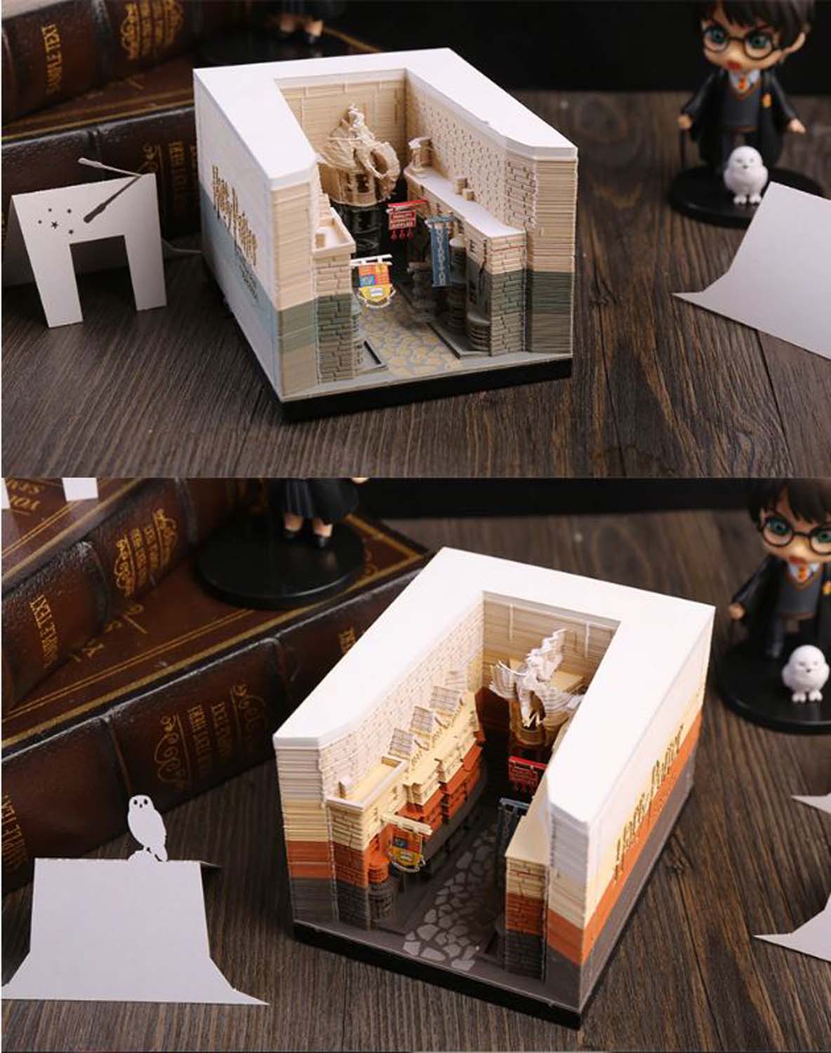 3D Diagon Alley Memo Pad  (Led Light Version)-Book Nook World