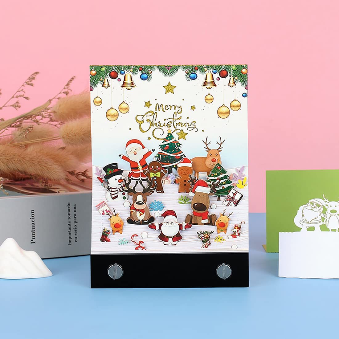 Christmas Party 3D Memo Pad - Cute 3D Paper Carving Art Notepad Creative Post Notes DIY Christmas Gifts-Book Nook World
