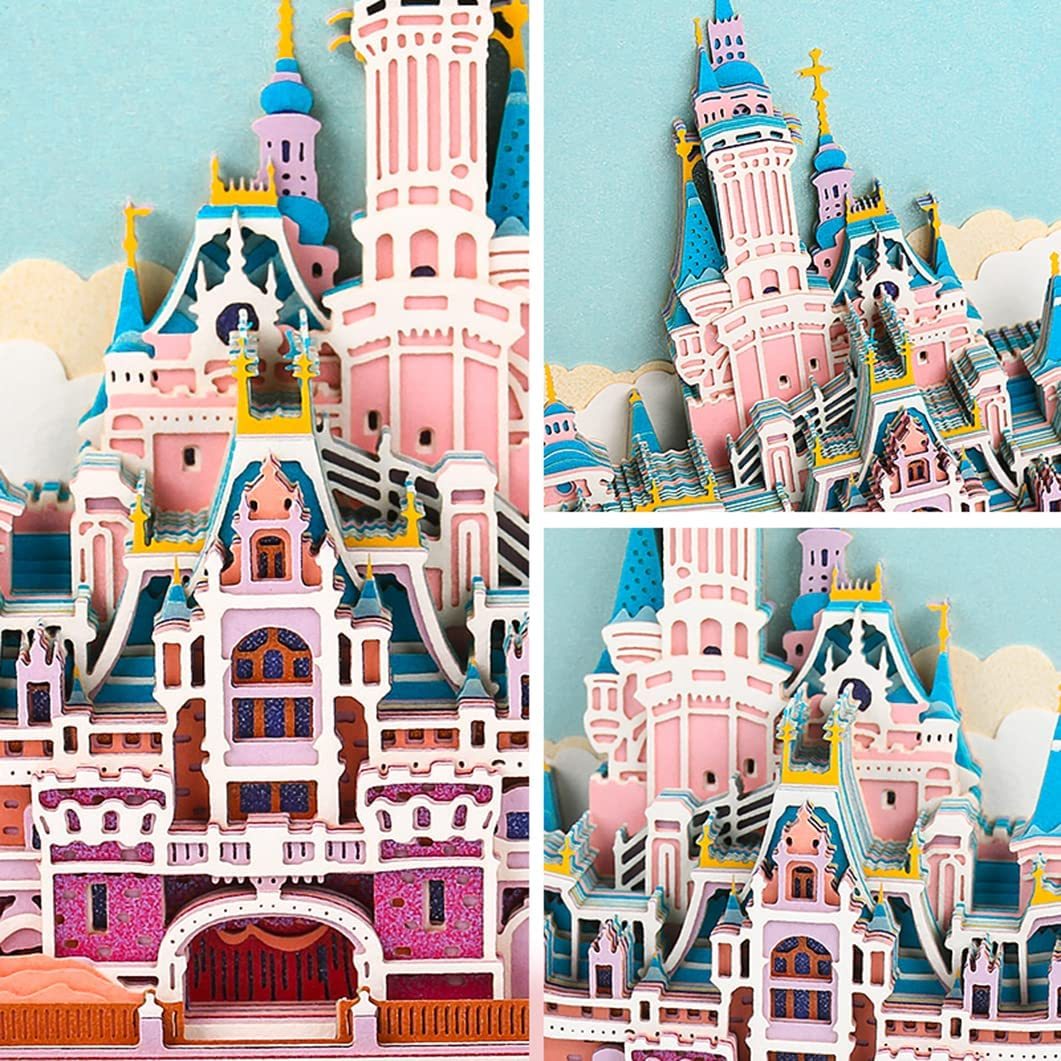 3D Sticky Note Paper Memo Pad,Fantasy Castle Office Notepad Desk Decoration DIY Creative Birthday Gift-Book Nook World
