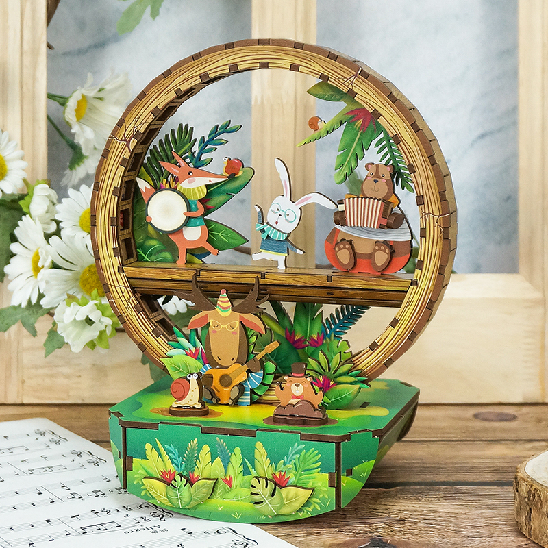 Forest Concert Fun Light - DIY Wooden Night Light, Fun DIY Projects,Home Decorations, Automatic Gradient Light Controller-Book Nook World