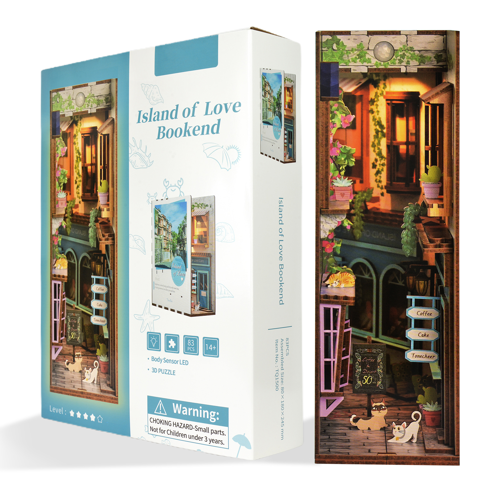 3D Creative Bookends Kit - Holiday Garden House Book Nook