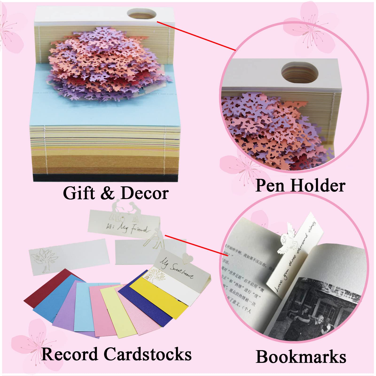  Cherry Blossom Tree House - 3D Memo Pad with Light-Book Nook World