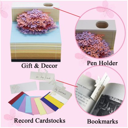  Cherry Blossom Tree House - 3D Memo Pad with Light-Book Nook World