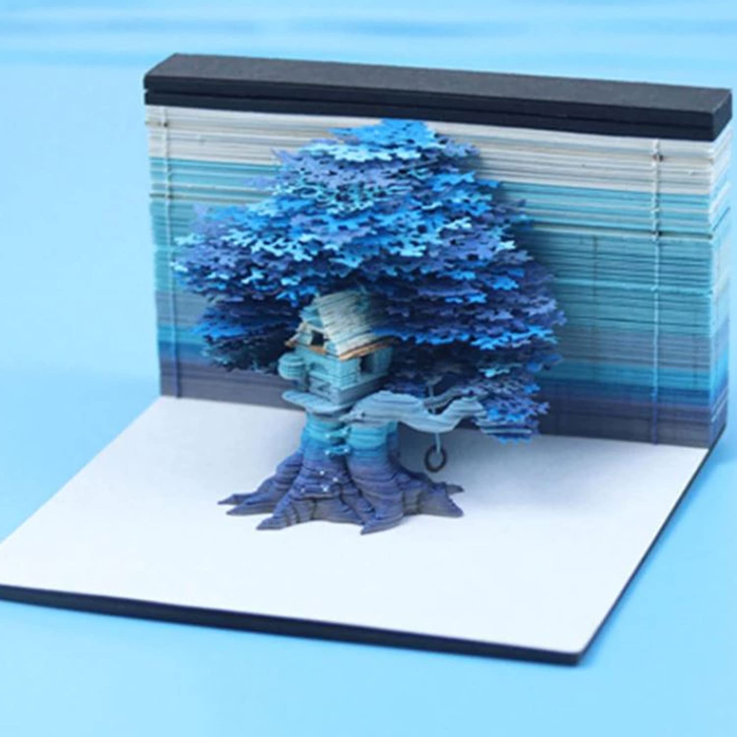 Cherry Blossoms 3D Memo Pad | Desk Decoration  (Blue)-Book Nook World