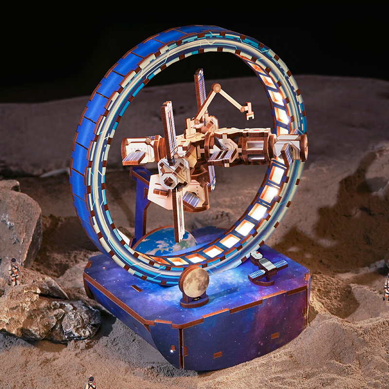 Space Exploration Fun Light - DIY Wooden Night Light, Fun DIY Projects,Home Decorations, Automatic Gradient Light Controller-Book Nook World