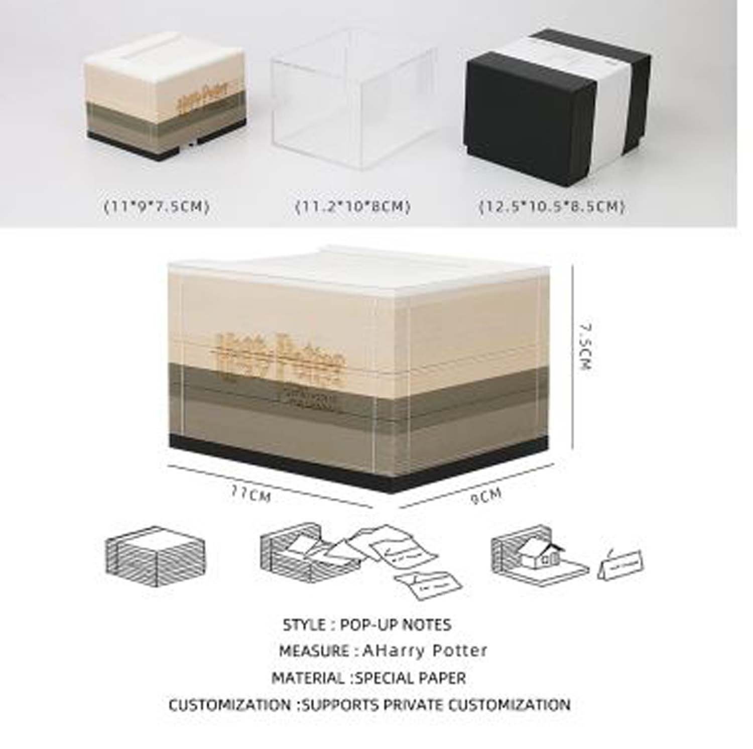 3D Diagon Alley Memo Pad  (Led Light Version)-Book Nook World