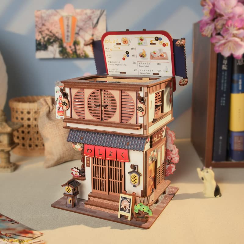 Cuisine Restaurant Wooden Puzzle Miniature Dollhouse Storage Box Kit-Book Nook World