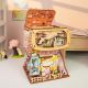 Maison des Chats Puzzle en Bois Miniature Kit de Boîte de Rangement - Coin Lecture du Monde