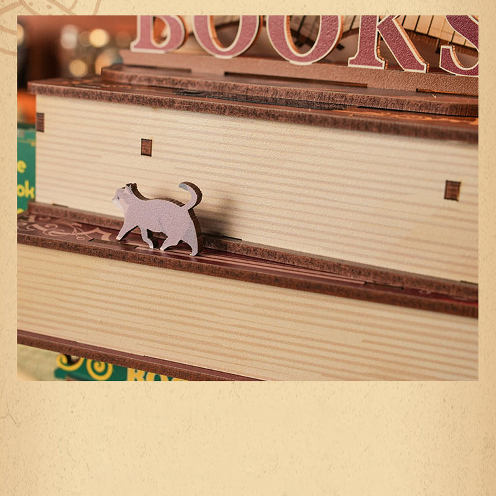 Time Book Store - DIY Wooden Storage Box, Automatic Lid Opening Device-Book Nook World