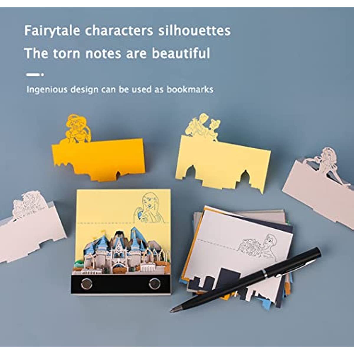 3D Sticky Note Paper Memo Pad,Fantasy Castle Office Notepad Desk Decoration DIY Creative Birthday Gift-Book Nook World