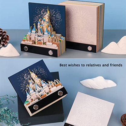 3D Sticky Note Paper Memo Pad,Fantasy Castle Office Notepad Desk Decoration DIY Creative Birthday Gift-Book Nook World