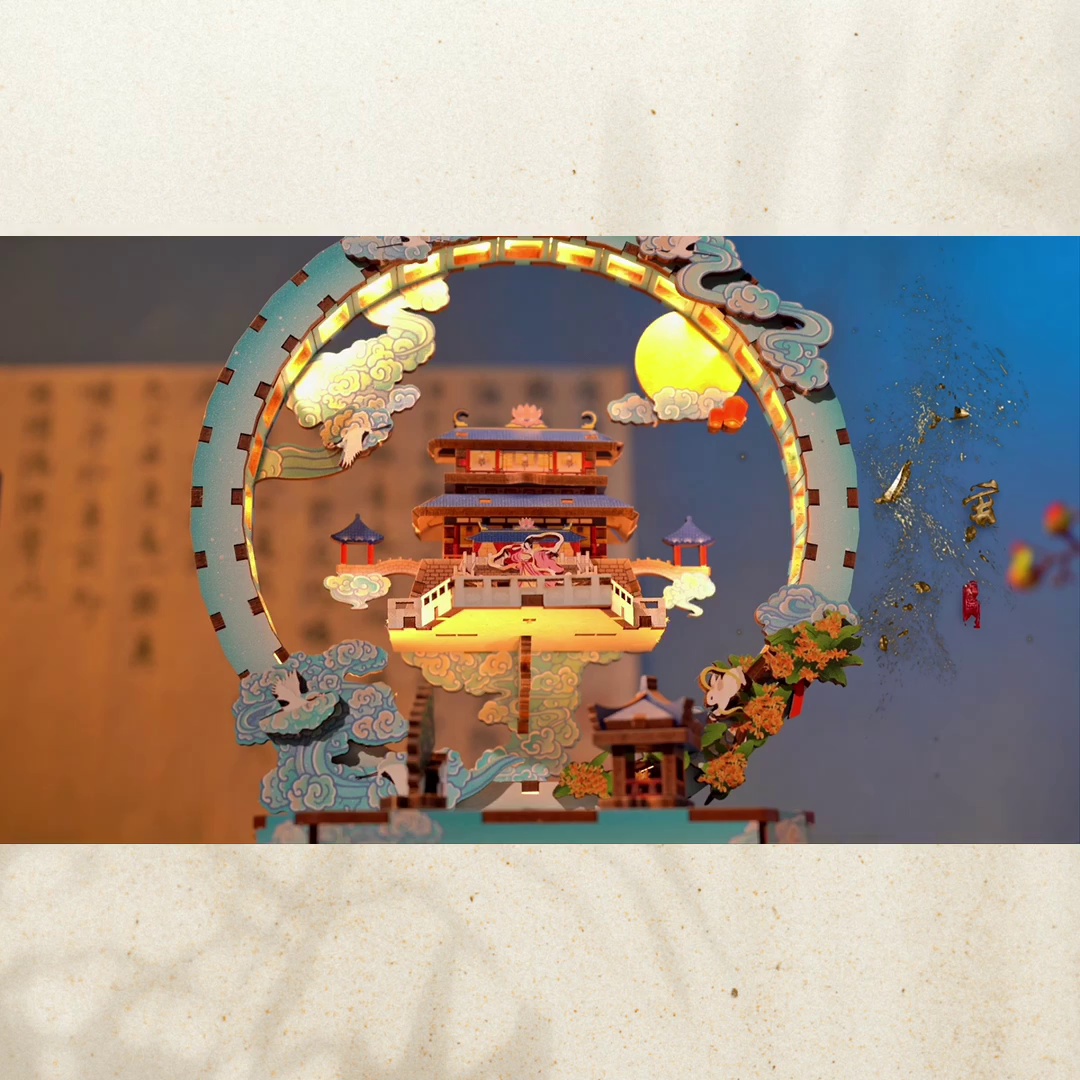 Moon Palace Fun Light - DIY Wooden Night Light, Fun DIY Projects,Home Decorations, Automatic Gradient Light Controller-Book Nook World