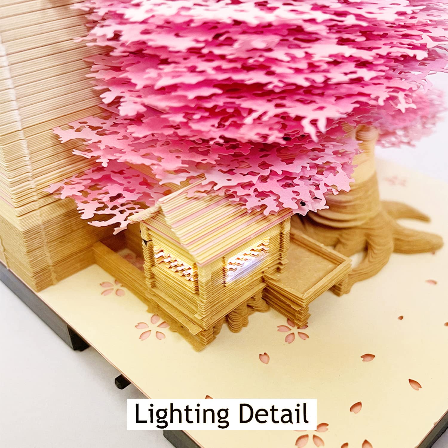  Cherry Blossom Tree House - 3D Memo Pad with Light-Book Nook World