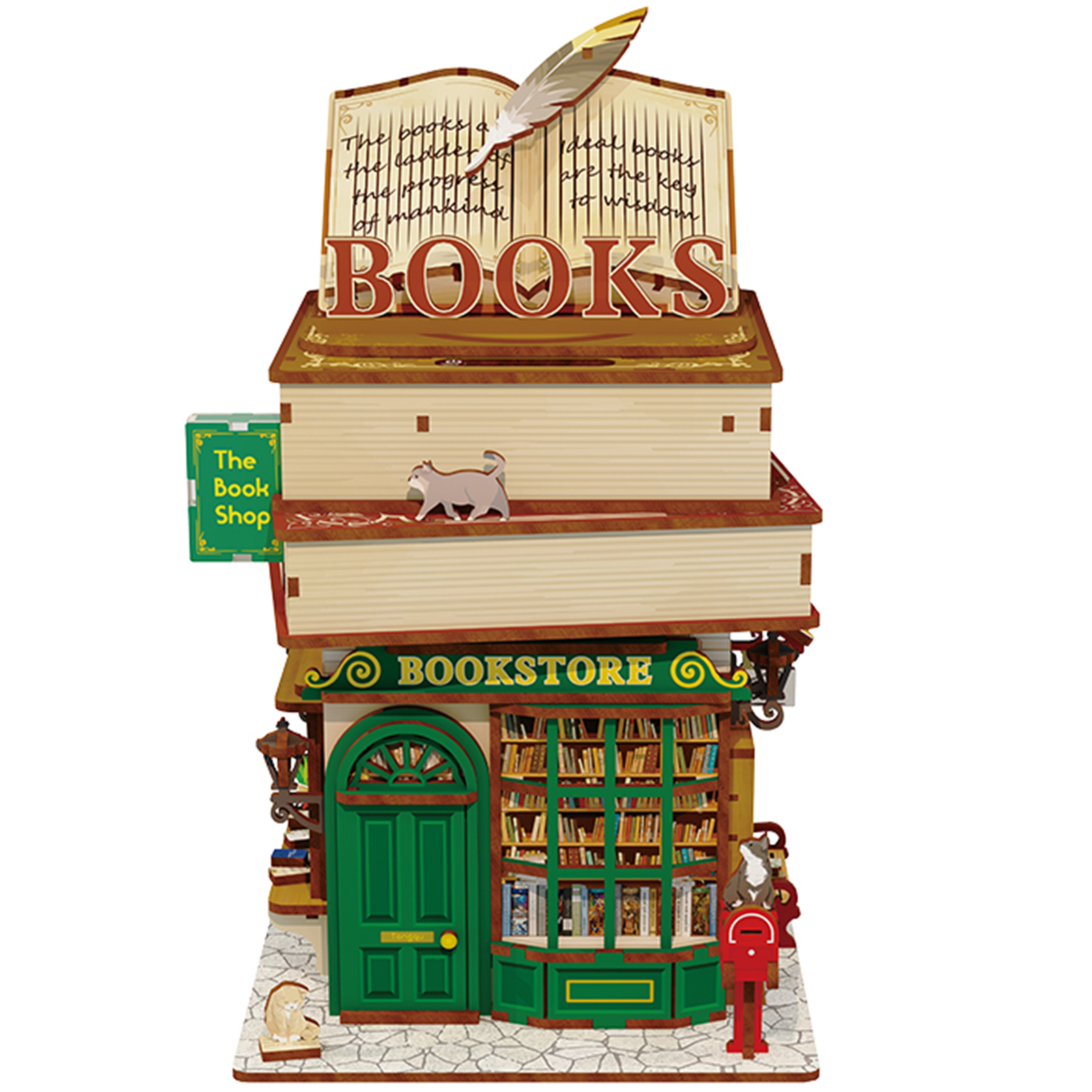 DIY Wooden Storage Box, Automatic Lid Opening Device-Book Nook World