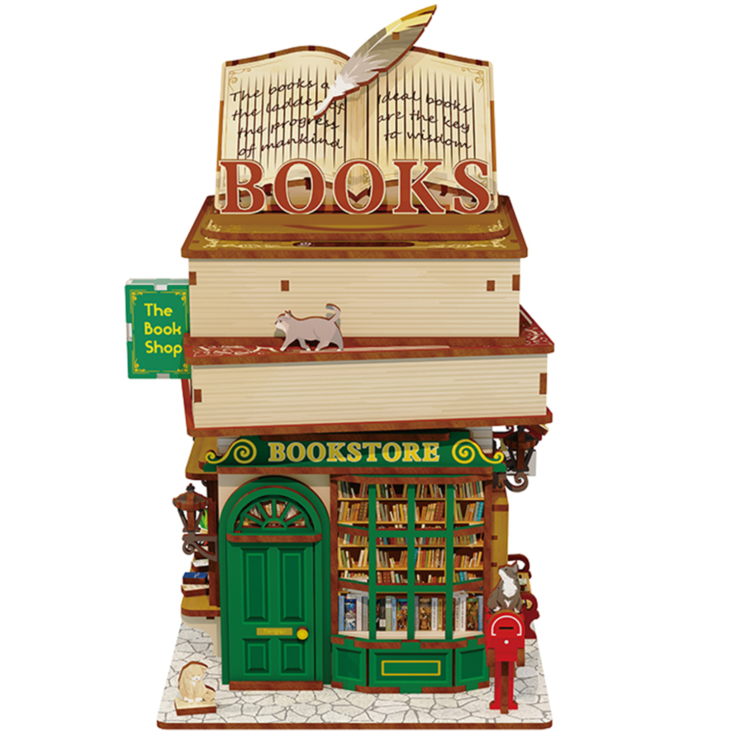  DIY Wooden Storage Box, Automatic Lid Opening Device-Book Nook World