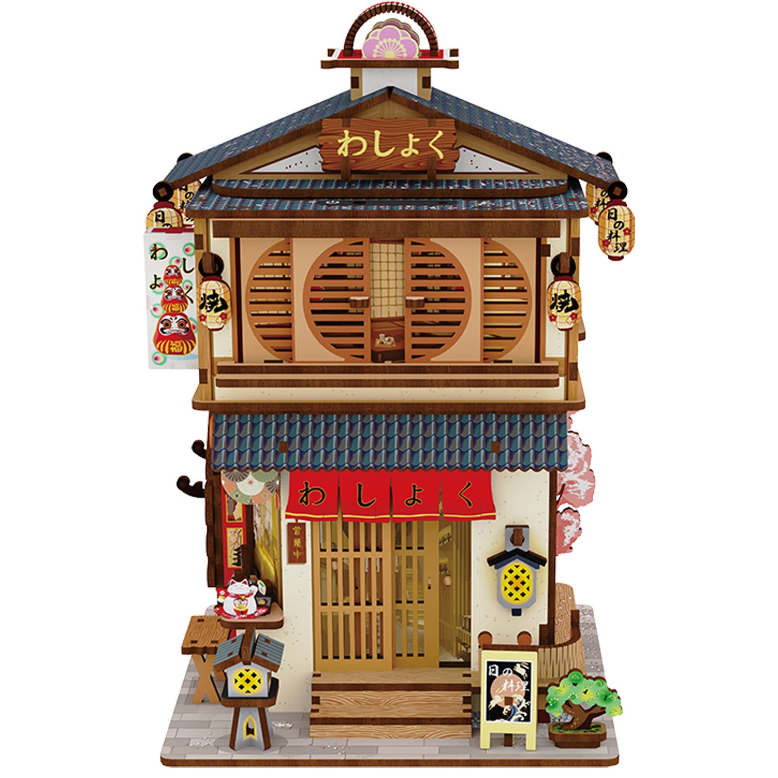 Cuisine Restaurant Wooden Puzzle Miniature Dollhouse Storage Box Kit-Book Nook World