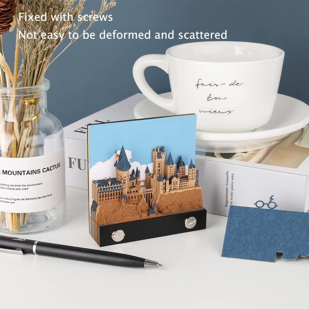 3D Sticky Note Paper Memo Pad,Fantasy Castle Office Notepad Desk Decoration DIY Creative Birthday Gift-Book Nook World
