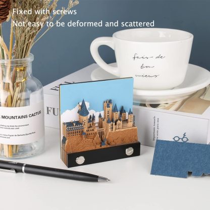 3D Sticky Note Paper Memo Pad,Fantasy Castle Office Notepad Desk Decoration DIY Creative Birthday Gift-Book Nook World