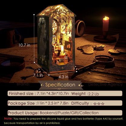 Detective Agency DIY Book Nook Kit (with Music Box)-Book Nook World