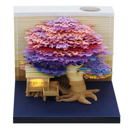  Cherry Blossom Tree House - 3D Memo Pad with Light-Book Nook World