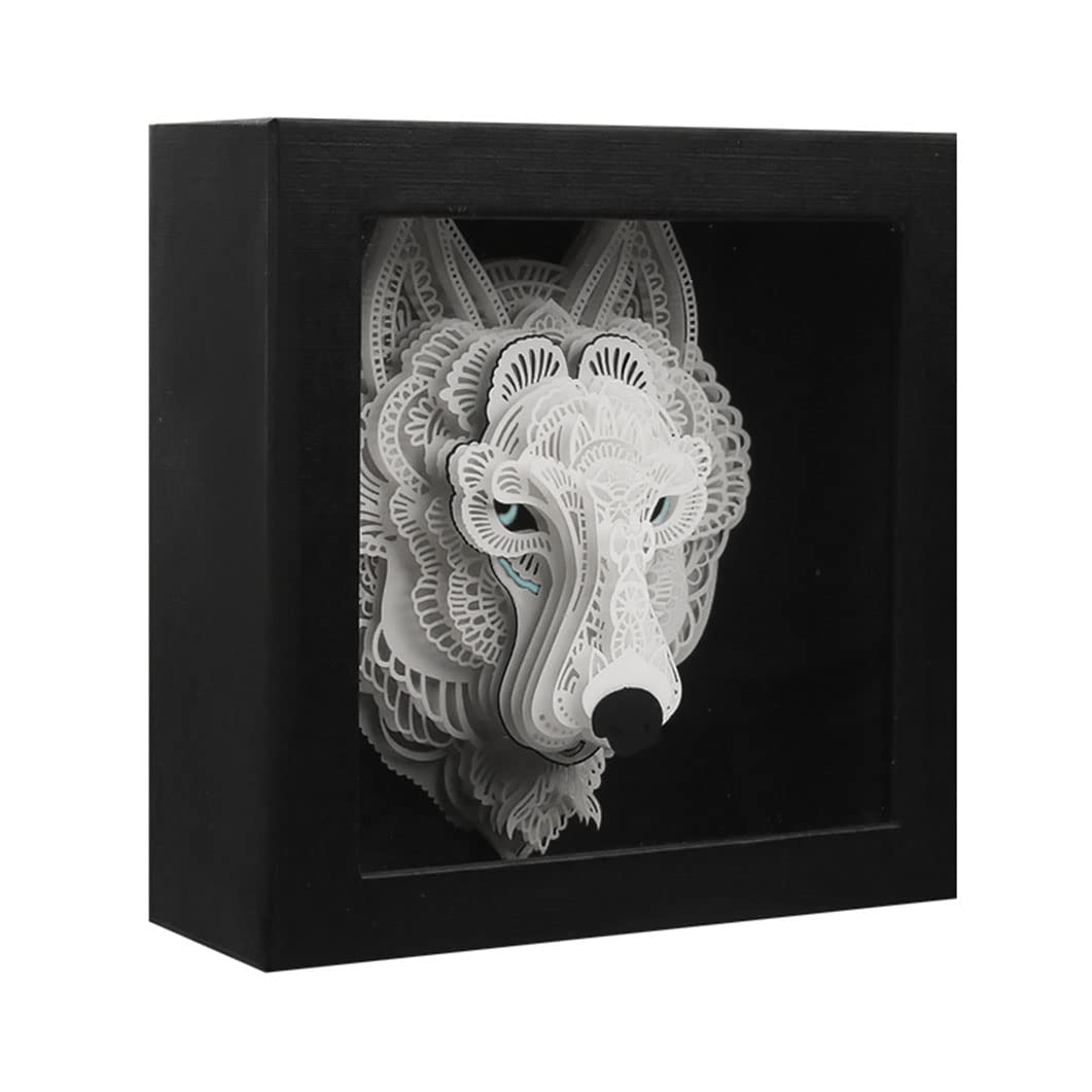 Wolf - 3D Paper Puzzle，3D Puzzle for Adults&Kids, DIY Animal Paper Craft Kit, Wall Art Decor-BOOK NOOK WORLD