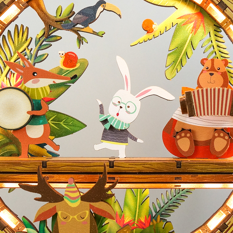 Forest Concert Fun Light - DIY Wooden Night Light, Fun DIY Projects,Home Decorations, Automatic Gradient Light Controller-Book Nook World