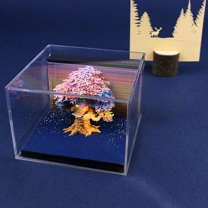 Cherry Blossom Fantasy - 3D Memo Pad with LED Light（Multicolored）-Book Nook World