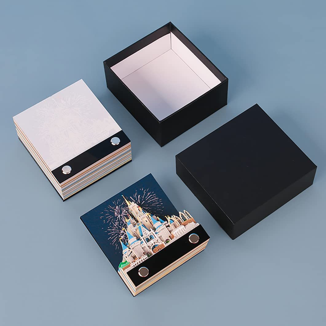 2023 Cinderella Castle 3D Paper Memo Pad Desk Decoration DIY Creative Birthday Gift(Without Led Light)-Book Nook World