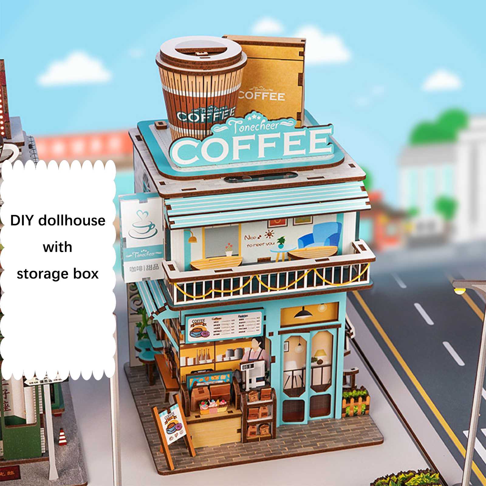  DIY Wooden Storage Box, Automatic Lid Opening Device-Book Nook World