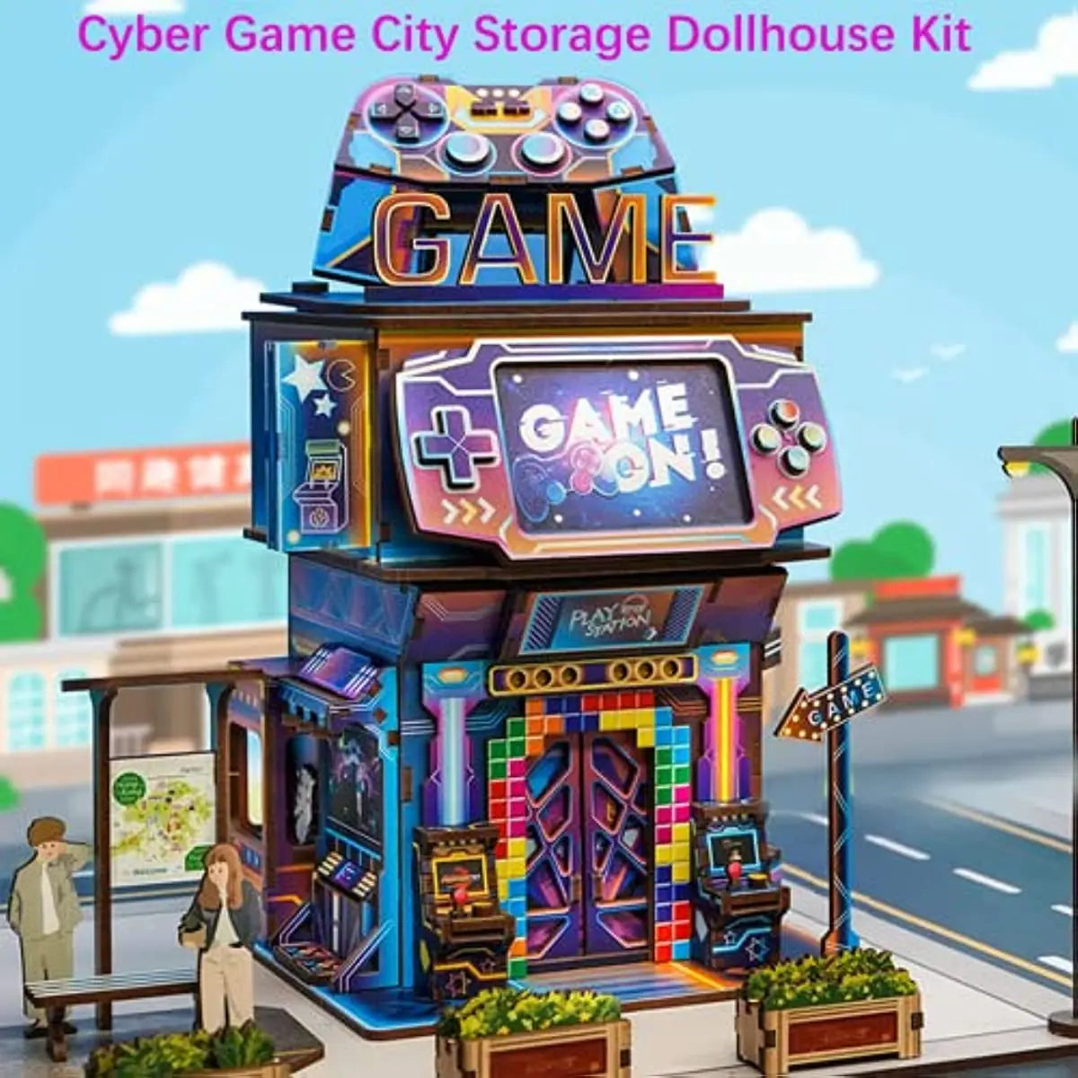  DIY Wooden Storage Box, Automatic Lid Opening Device-Book Nook World