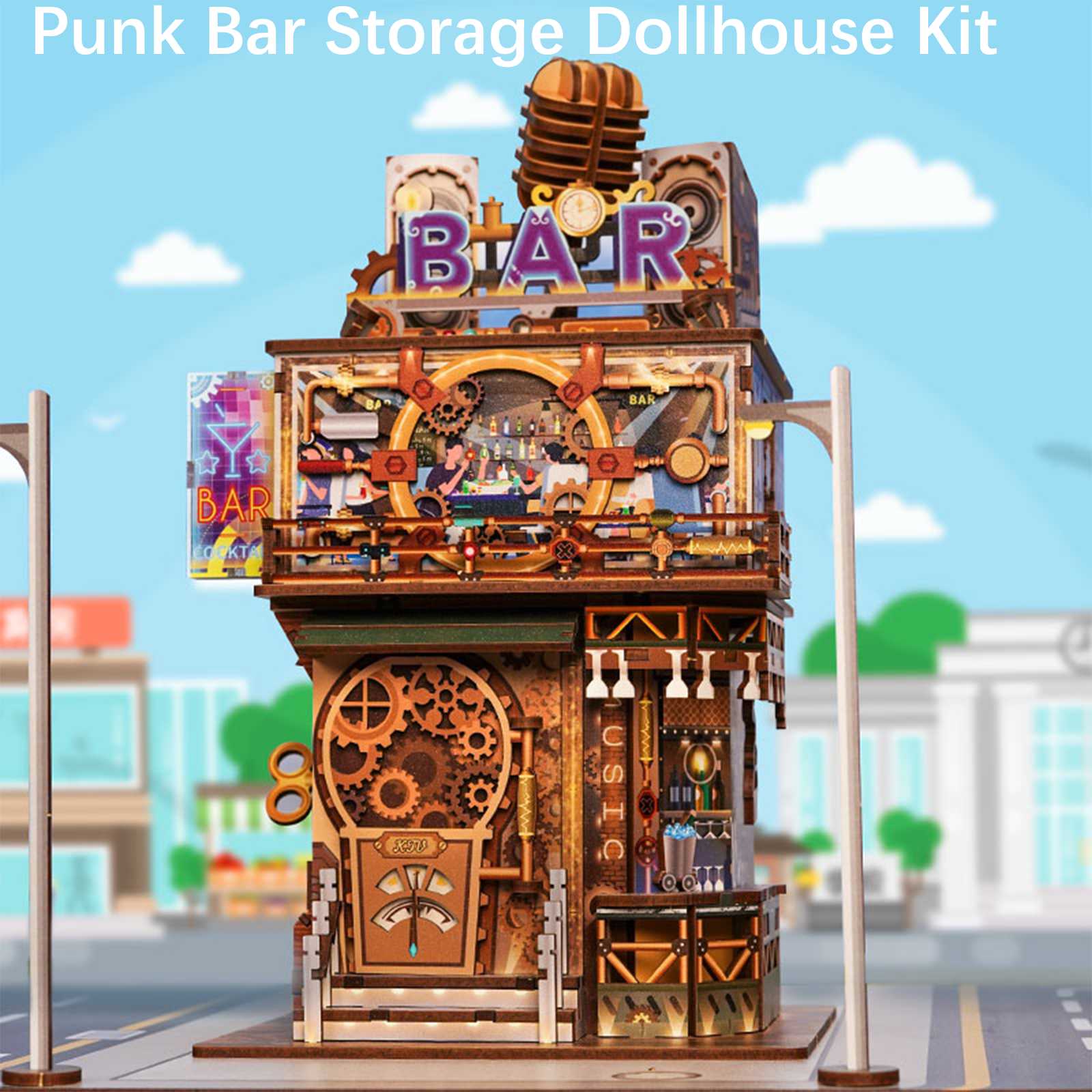  DIY Wooden Storage Box, Automatic Lid Opening Device-Book Nook World