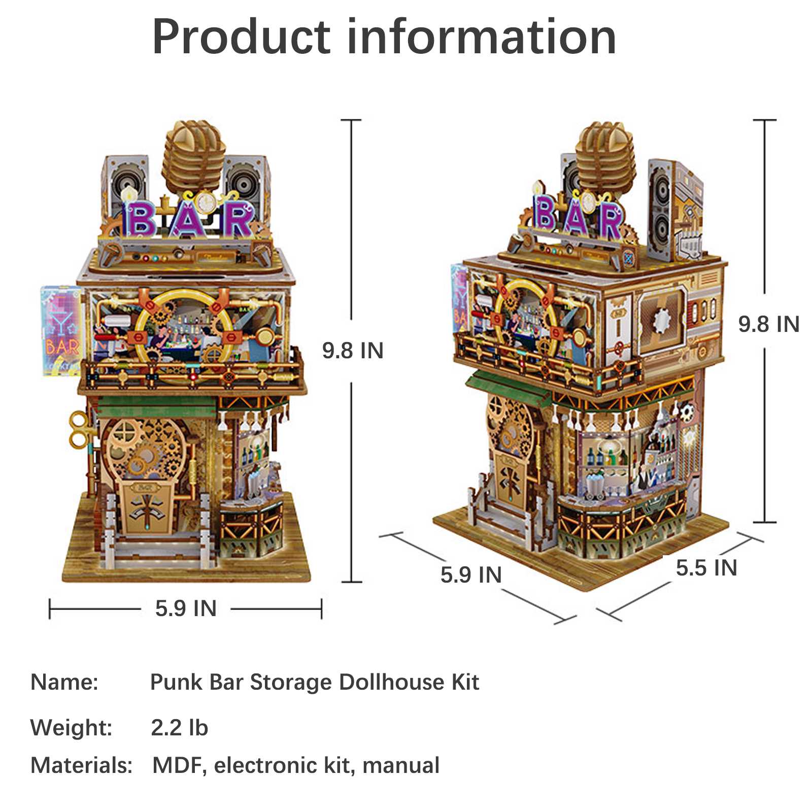  DIY Wooden Storage Box, Automatic Lid Opening Device-Book Nook World