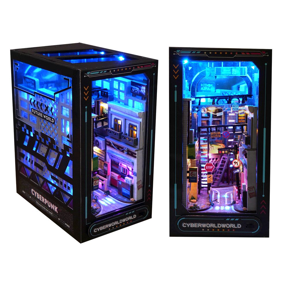Cyberpunk DIY Book Nook Kit (45 LEDs)-Book Nook World