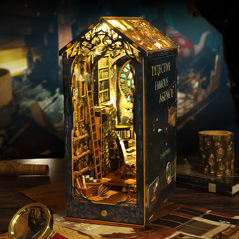 Detective Agency DIY Book Nook Kit (with Music Box)-Book Nook World