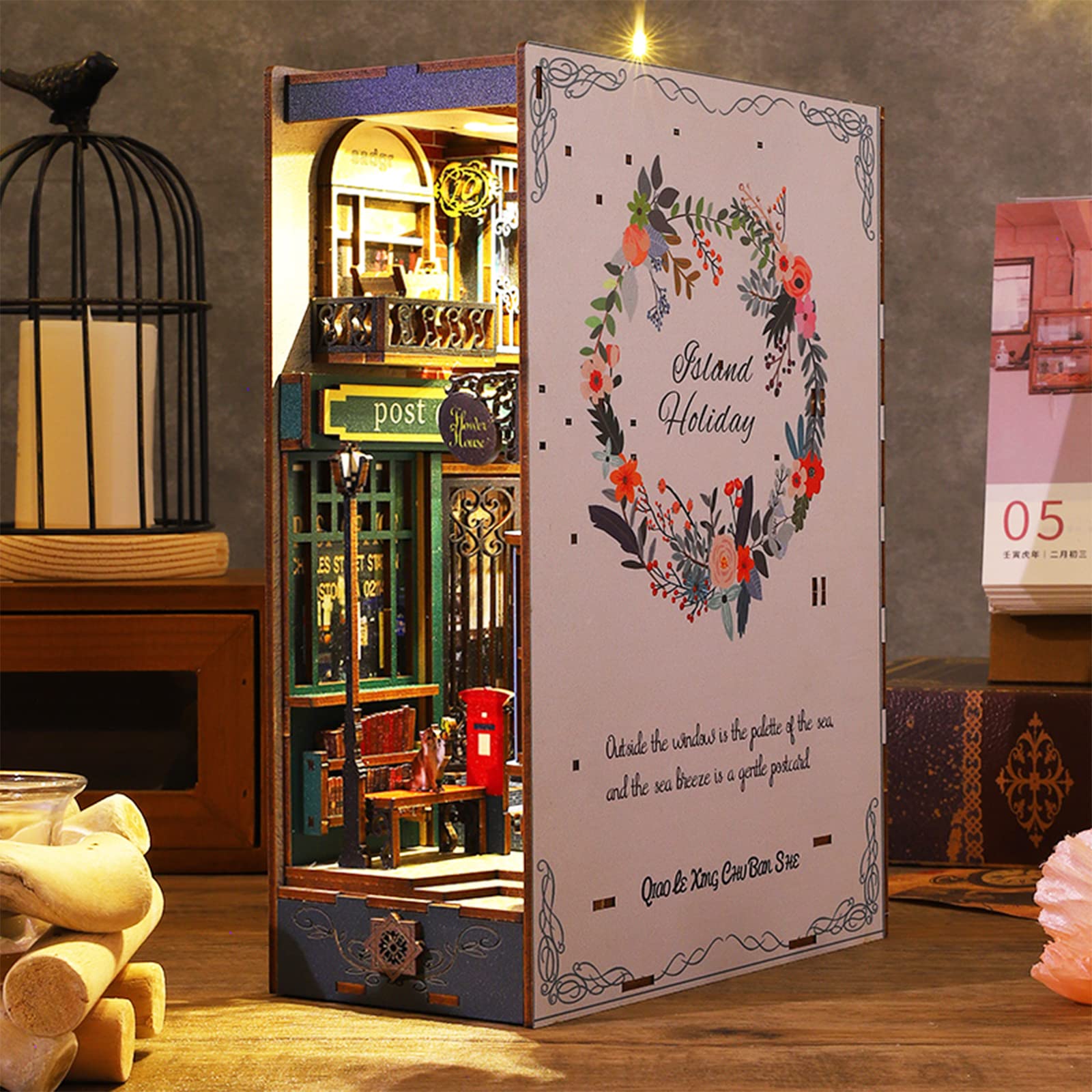 Island Holiday DIY Book Nook Kit (With Music Box)-Book Nook World