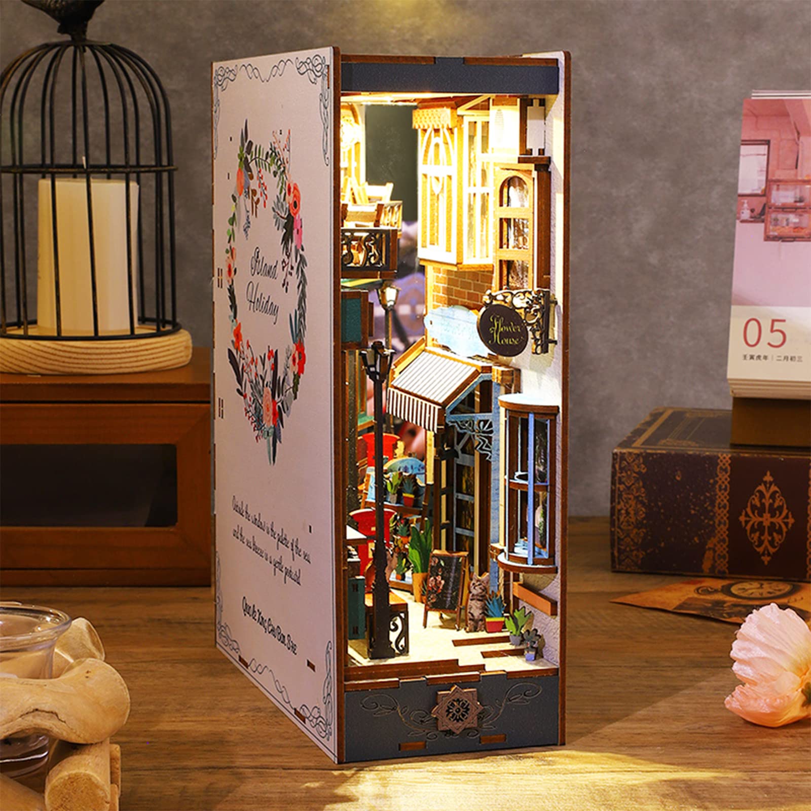 Island Holiday DIY Book Nook Kit (With Music Box)-Book Nook World