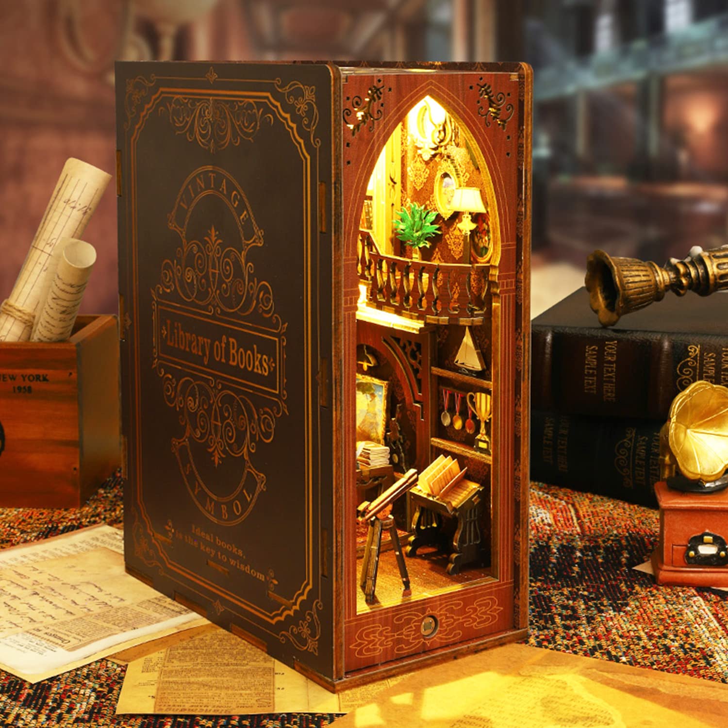 Library of Books DIY Book Nook Kit-Book Nook World