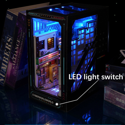 Cyberpunk DIY Book Nook Kit (45 LEDs)-Book Nook World