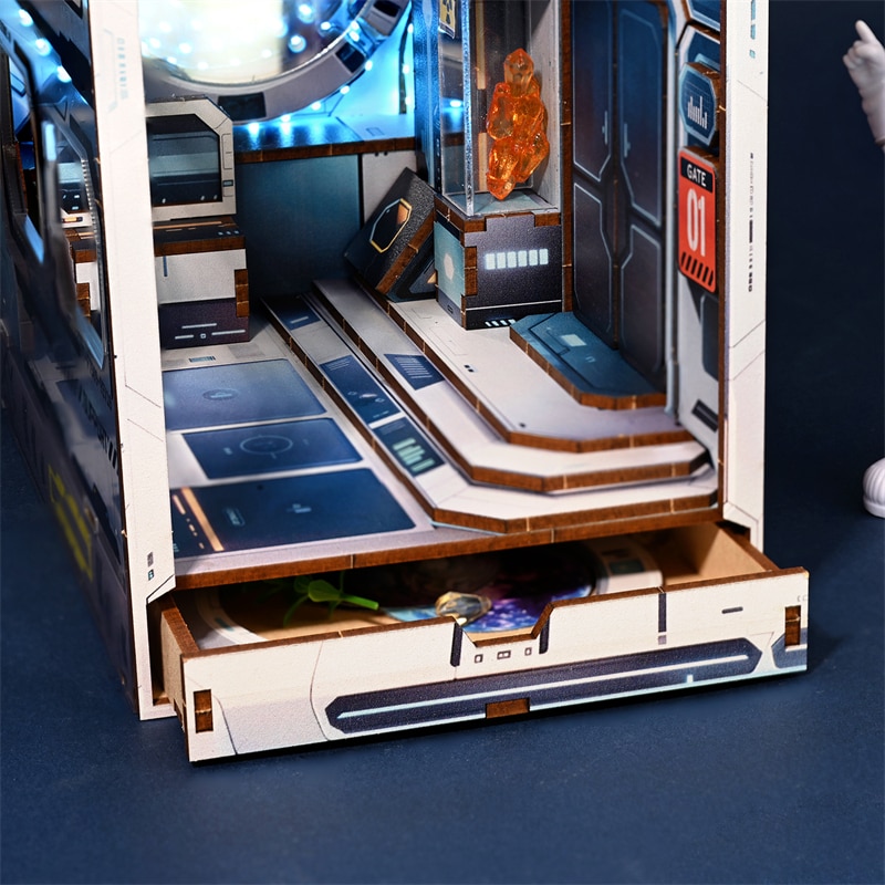 Sci-fi Alien Hub DIY Wooden Book Nook Kit-Book Nook World