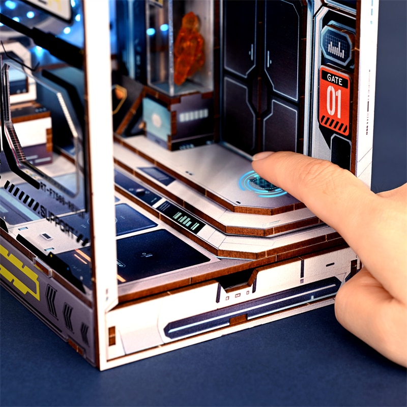 Sci-fi Alien Hub DIY Wooden Book Nook Kit-Book Nook World