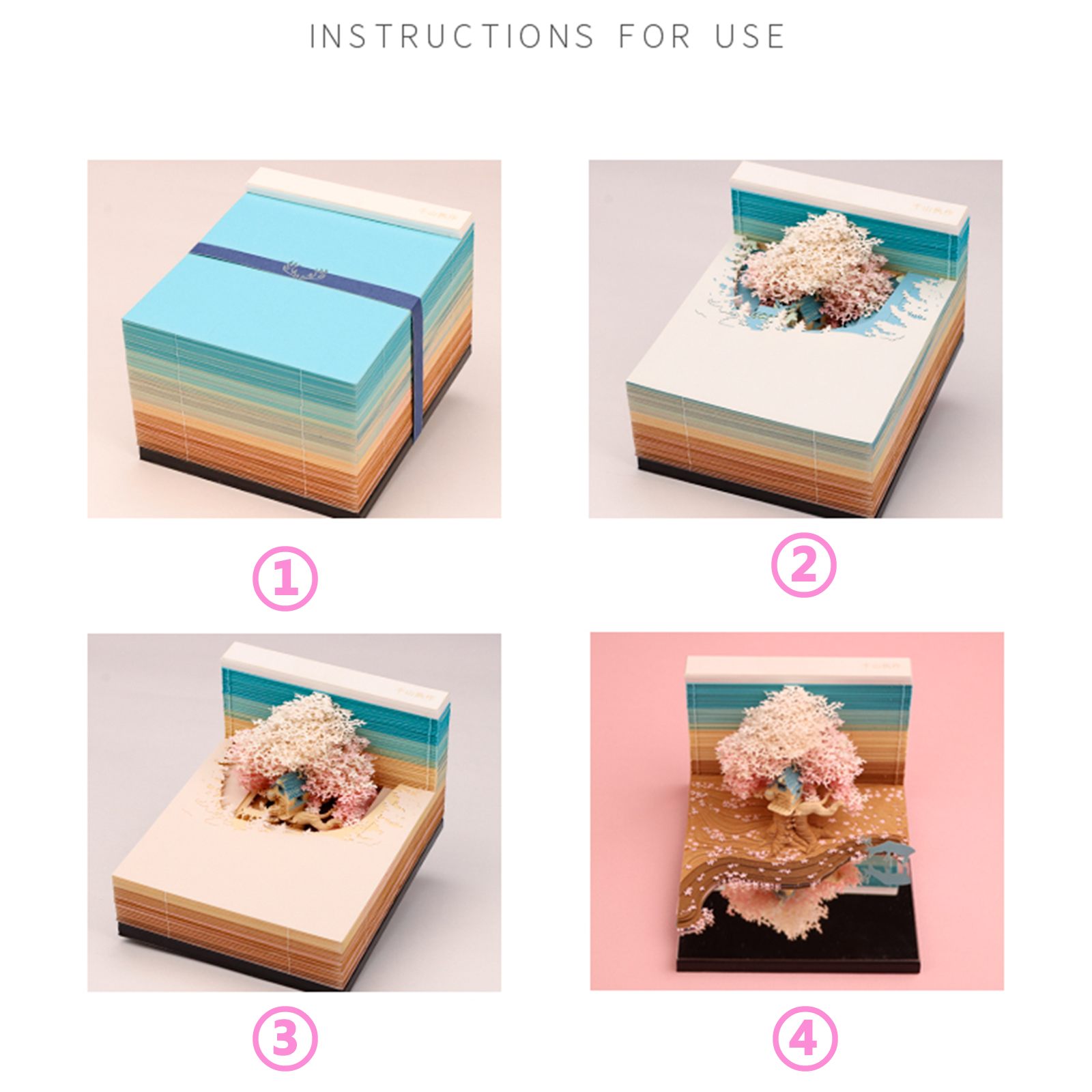 Cherry Blossoms 3D Memo Pad | Desk Decoration -Book Nook World