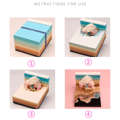 Cherry Blossoms 2023 - 3D Memo Pad  Desk Decoration DIY Creative Birthday Gift-Book Nook World