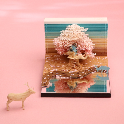 Cherry Blossoms 2023 - 3D Memo Pad  Desk Decoration DIY Creative Birthday Gift-Book Nook World