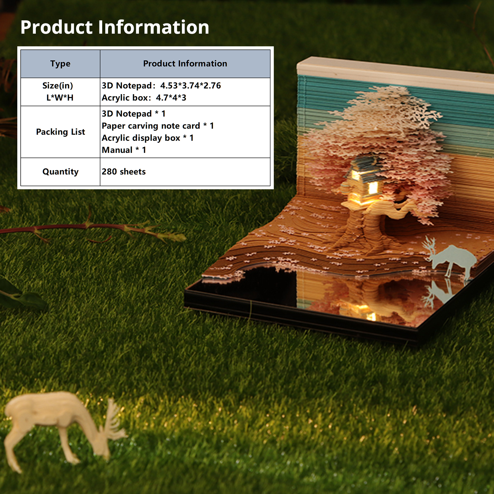 Cherry Blossoms 3D Memo Pad | Desk Decoration -Book Nook World